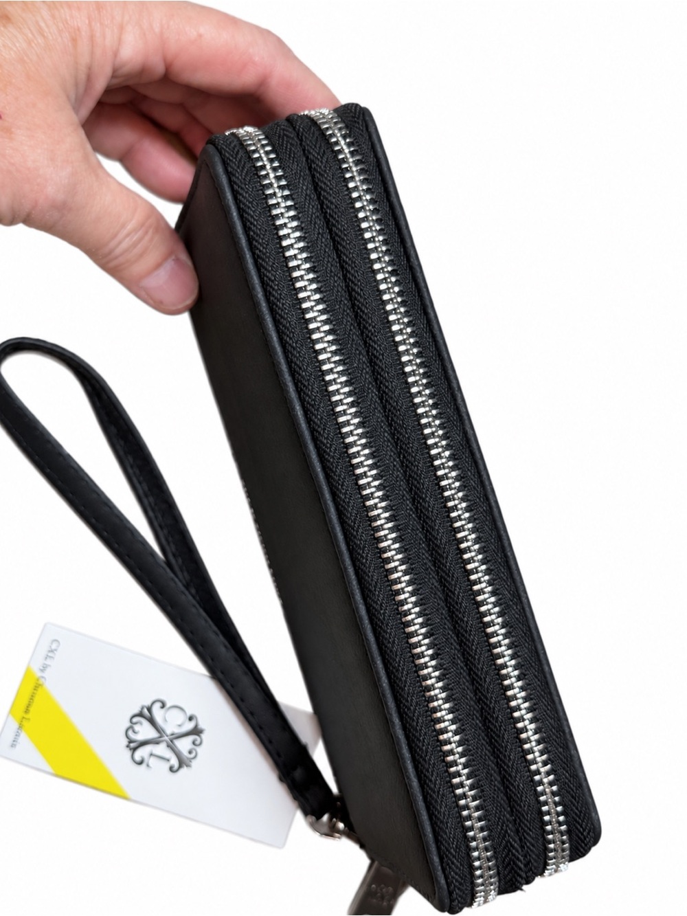 NWT CXL Christian Lacroix Ames Double Zip Wristlet Wallet Black - Picture 3 of 4